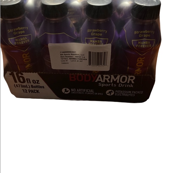 Body Armor Mamba Forever Limited Edition Kobe Bryant 12/16oz Sealed New - Picture 3 of 3